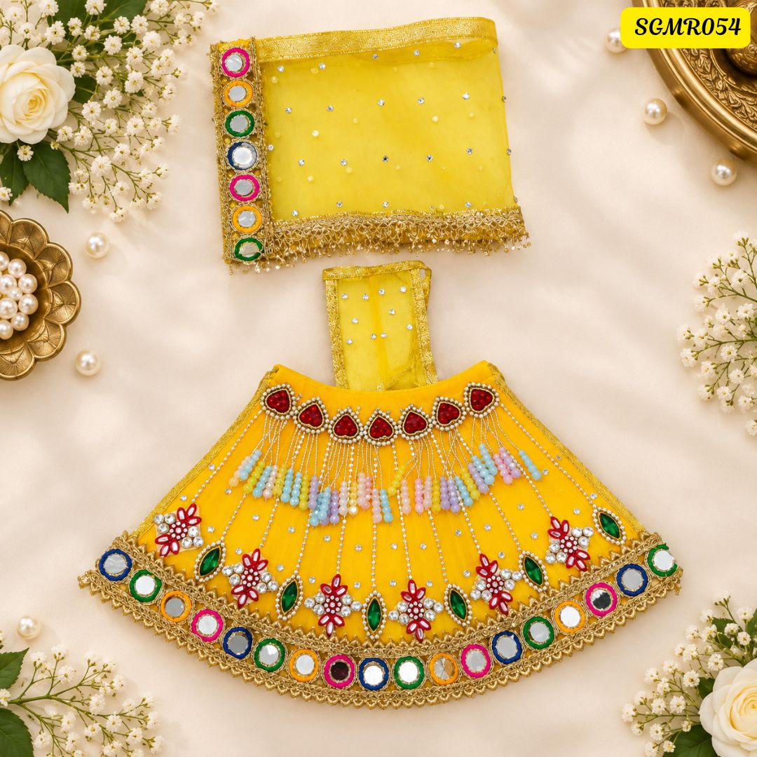 Yellow Designer Mata Rani Poshak || SGMR054