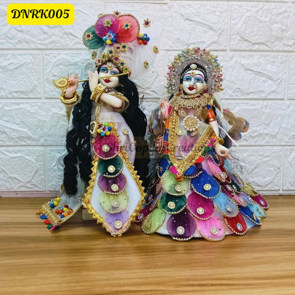 Multicolour Net Radha Krishna Outfit with matching Chunni | DNRK005