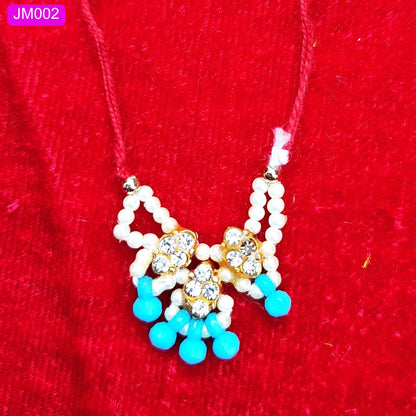 Beaded Mala for Laddu Gopal ji  with Golden Floral Stones ( 1 Inches ) || JM002