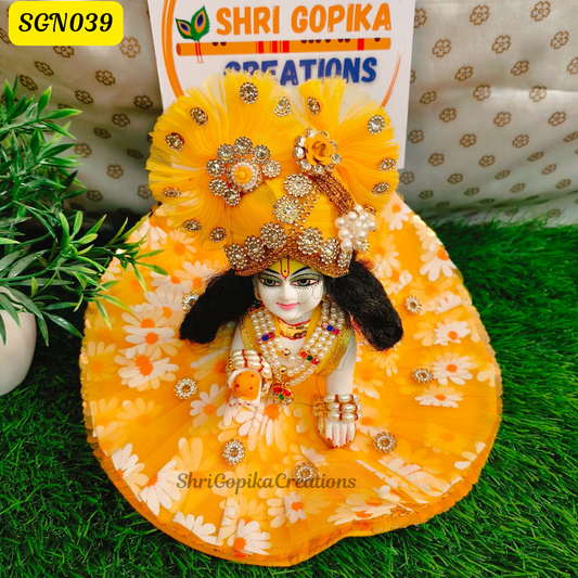 Yellow Floral Laddu Gopal Dress | SGN039