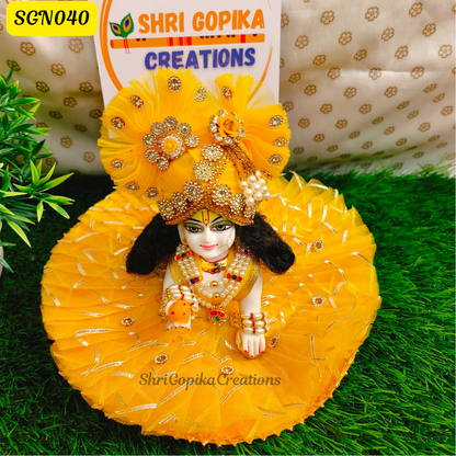 Golden Yellow Laddu Gopal Dress | SGN040