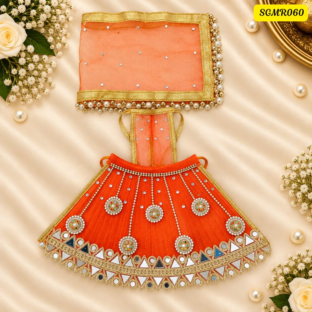 Orange Designer Mata Rani Poshak || SGMR060