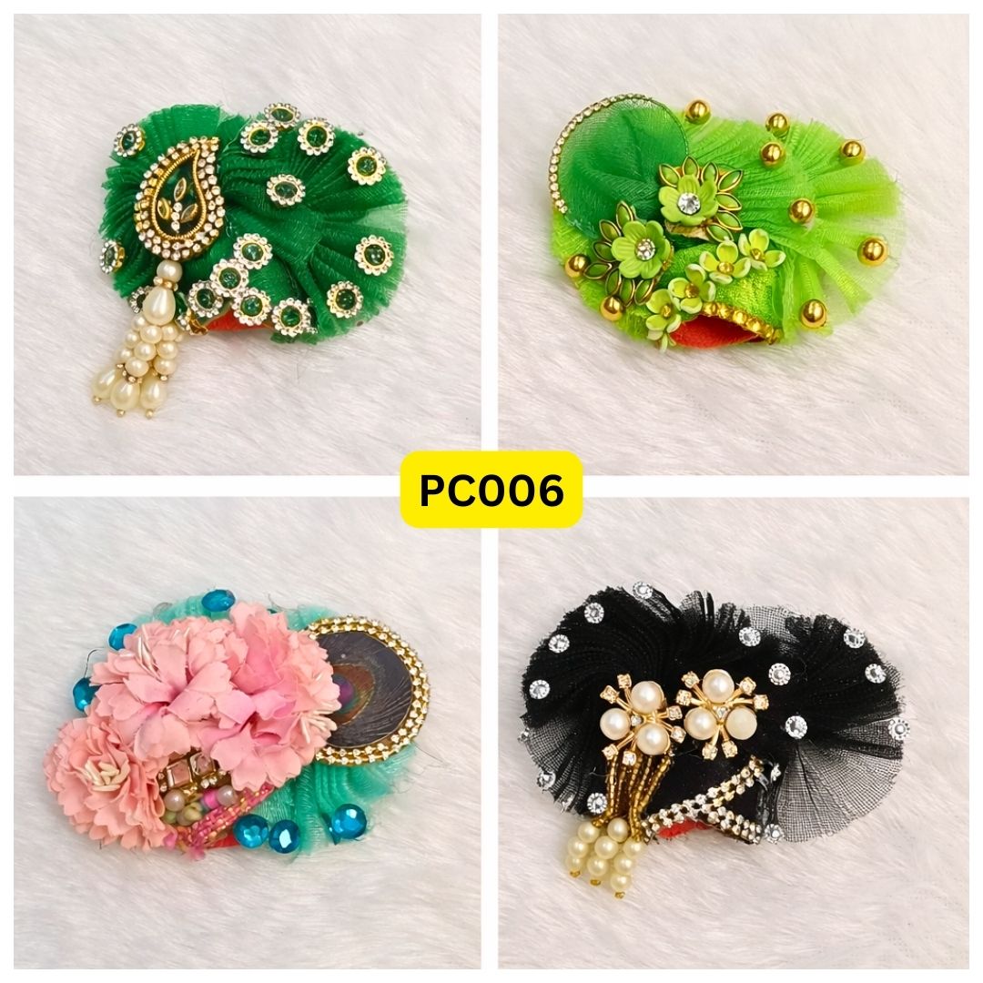 Pagdi for Laddu Gopal ji Combo Pack of 4 | Size - 0 Number | PC006