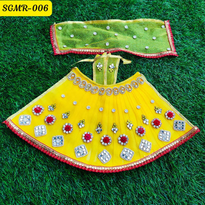 Yellow Mata Rani Dress with Sparkling stones | Premium Poshak for Navratri || SGMR006