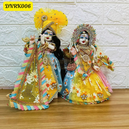 Multicolour Printed Net Radha Krishna Outfit with matching Chunni | DNRK006