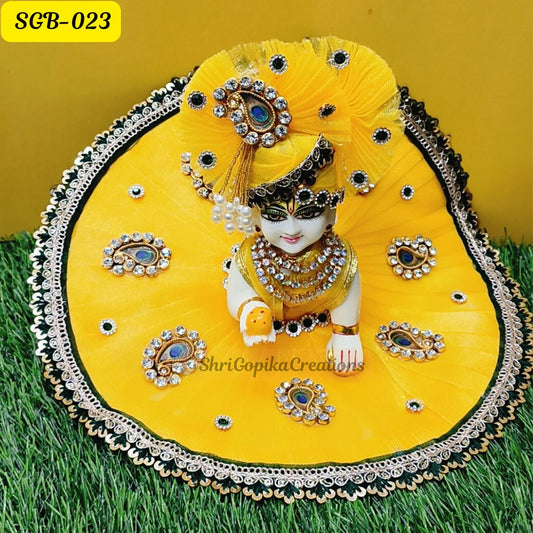 Yellow Embellished Laddu Gopal Dress with Stone Work | SGB023