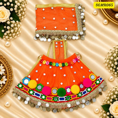 Navratri Special Orange Designer Mata Rani Poshak || SGMR065