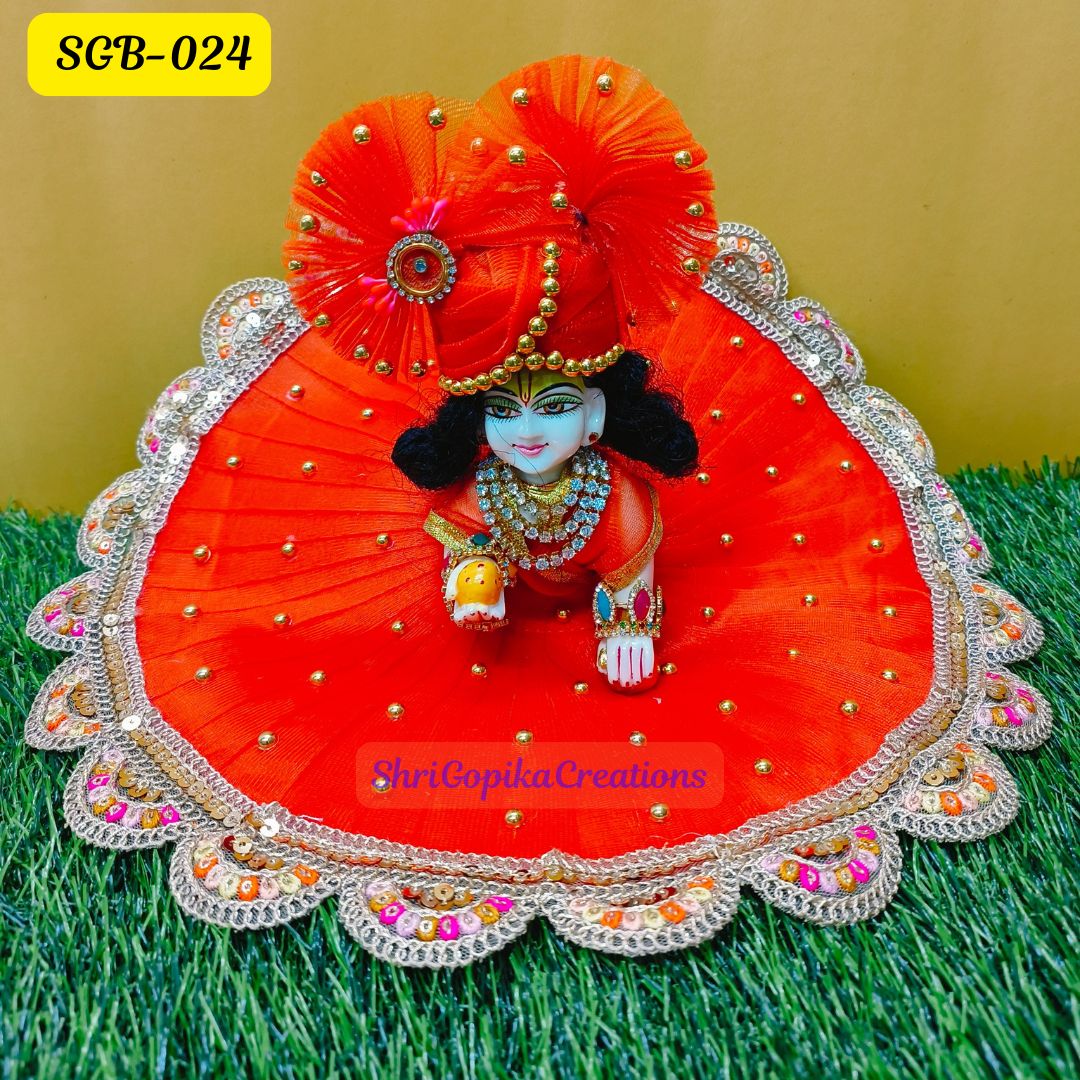 Bright Orange Laddu Gopal Dress | SGB024