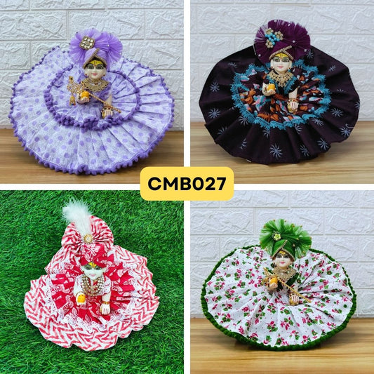 Laddu Gopal Cotton Poshak Collection (Pack of 4) - CMB027