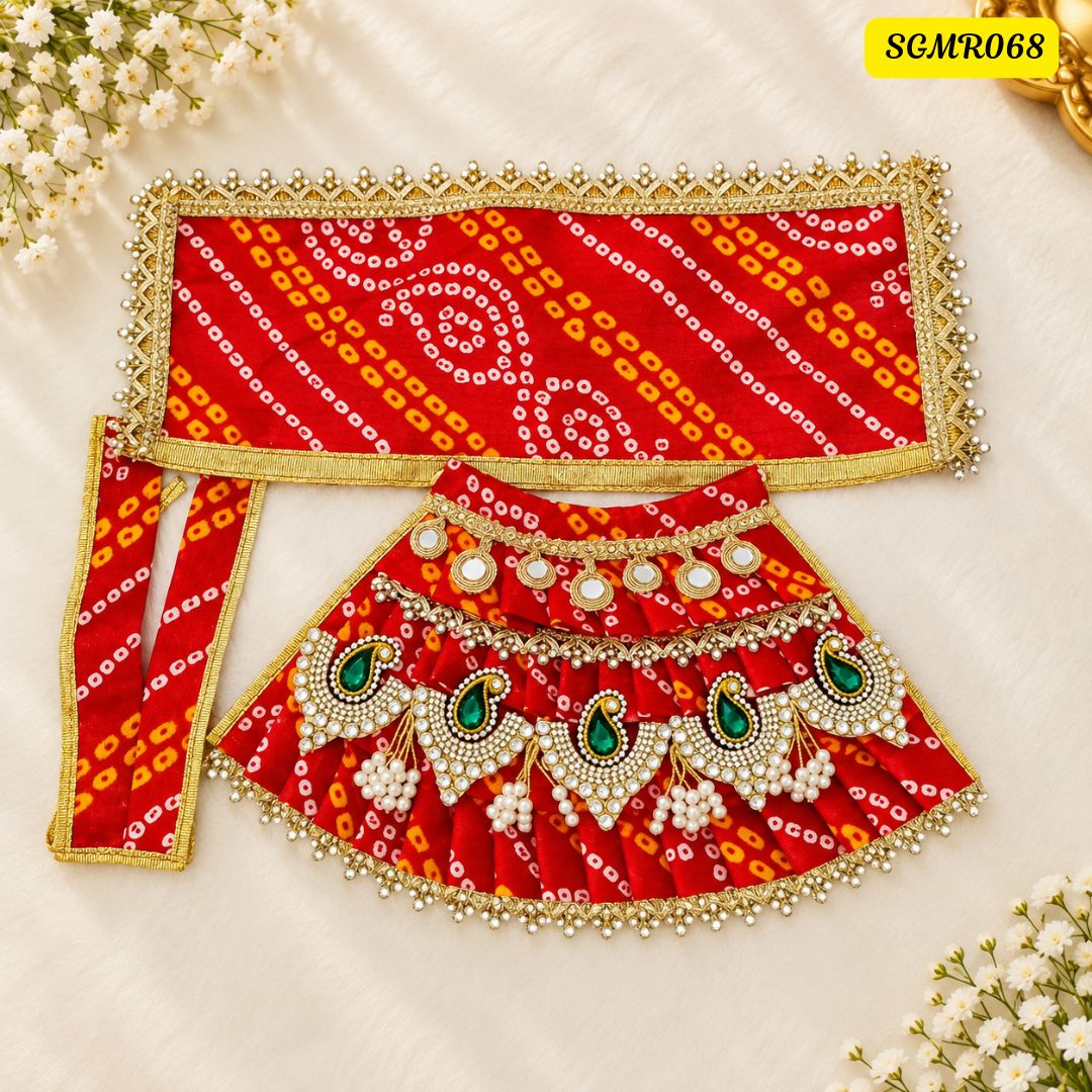 Red Jaipuri Mata Rani Poshak || SGMR068