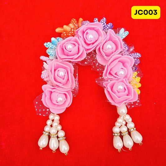 🌸 Pink Foam Flower Chandrika for Radha Rani – JC003 🌸