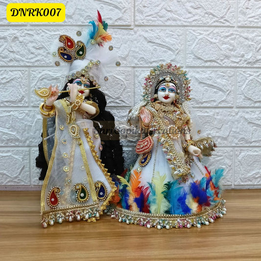 White Net Radha Krishna Outfit with matching Chunni | DNRK007