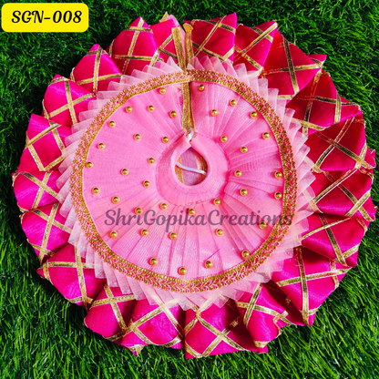 Baby Pink and Rani Gota Patti Laddu Gopal Dress with  Matching Pagdi | SGN008