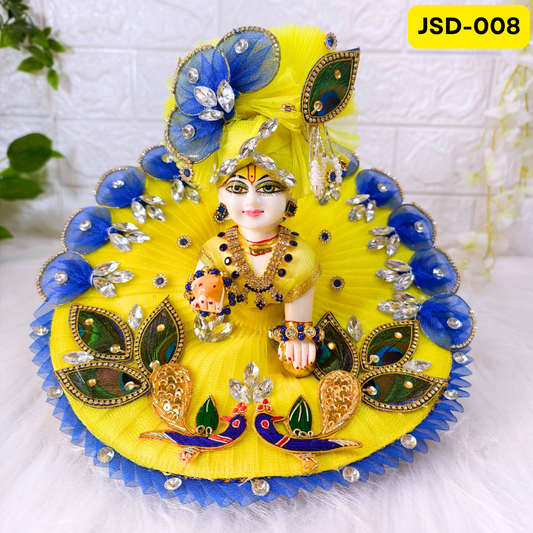Janmashtami Special Vibrant Yellow Laddu Gopal Heavy Poshak with Matching Pagdi | JSD008