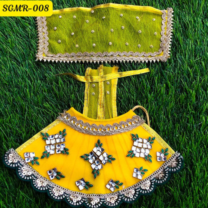 Yellow Traditional Mata Rani Outfit with Stone & Sequin Embellishments || SGMR008