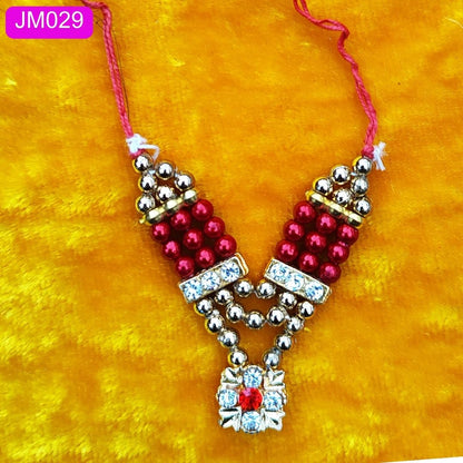 Beaded Laddu Gopal Haar with Sparkling Floral Pendant ( 2 inch ) || JM029
