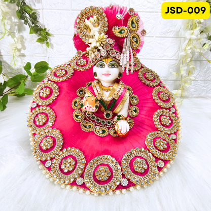 Janmashtami Special Rani Pink Laddu Gopal Heavy Poshak with Matching Pagdi | JSD009