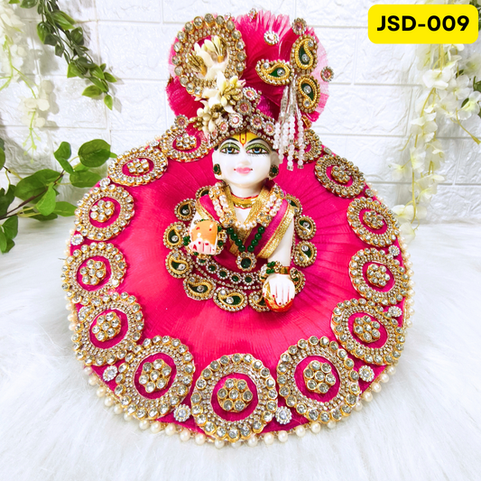 Janmashtami Special Rani Pink Laddu Gopal Heavy Poshak with Matching Pagdi | JSD009