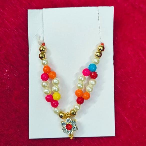 Multicolor Beaded Laddu Gopal Haar with Floral Pendant