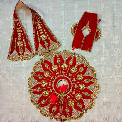 Velvet Winter Poshak for Laddu Gopal (3PC Dress)