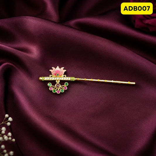 Laddu Gopal Ji Bansuri with Lotus Design | ADB007 - gold