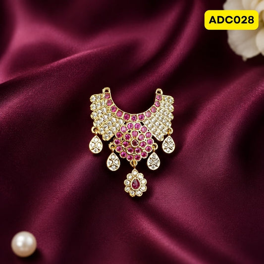 Laddu Gopal Ji Necklace with Pink and Gold Design | ADC028 - pink