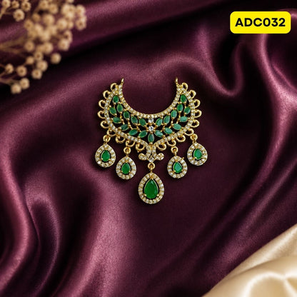 Laddu Gopal Ji Necklace with Pink Stones | ADC032 - green