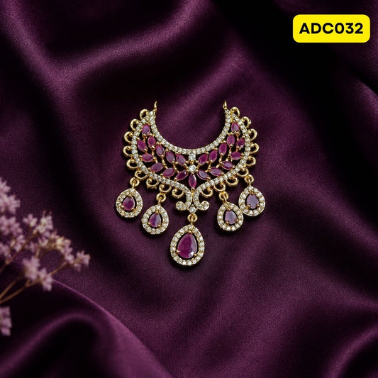 Laddu Gopal Ji Necklace with Pink Stones | ADC032 - pink