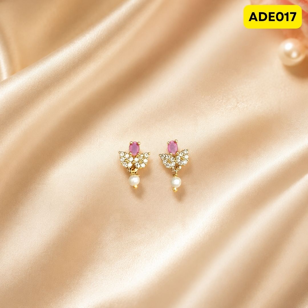Premium AD Laddu Gopal Ji Earrings | ADE017 - pink