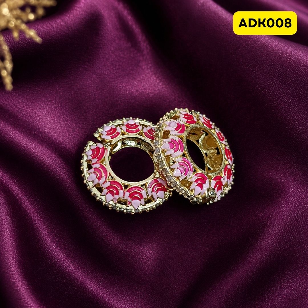 Premium AD Laddu Gopal Ji Kangan with Pink and Gold Design | ADK008 - pink