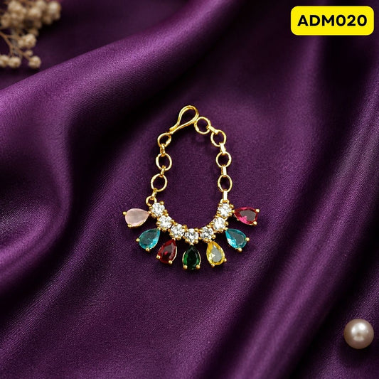 Laddu Gopal Ji Earrings with Colorful Stones | ADM020 - gold
