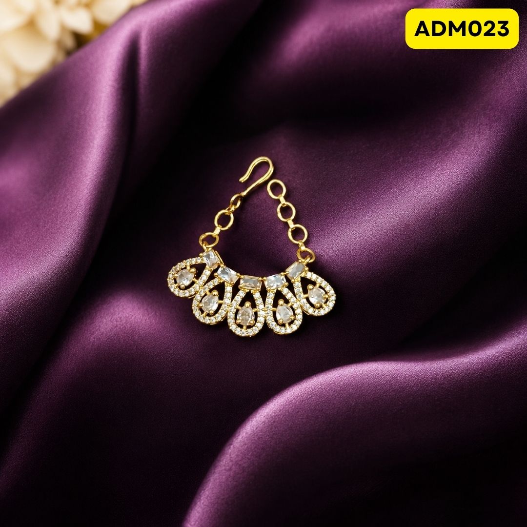 Laddu Gopal Ji Earrings with Green Stones | ADM023 - gold
