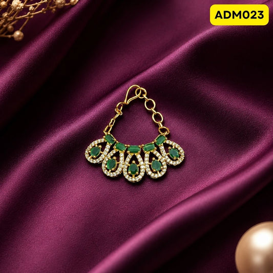 Laddu Gopal Ji Earrings with Green Stones | ADM023 - green