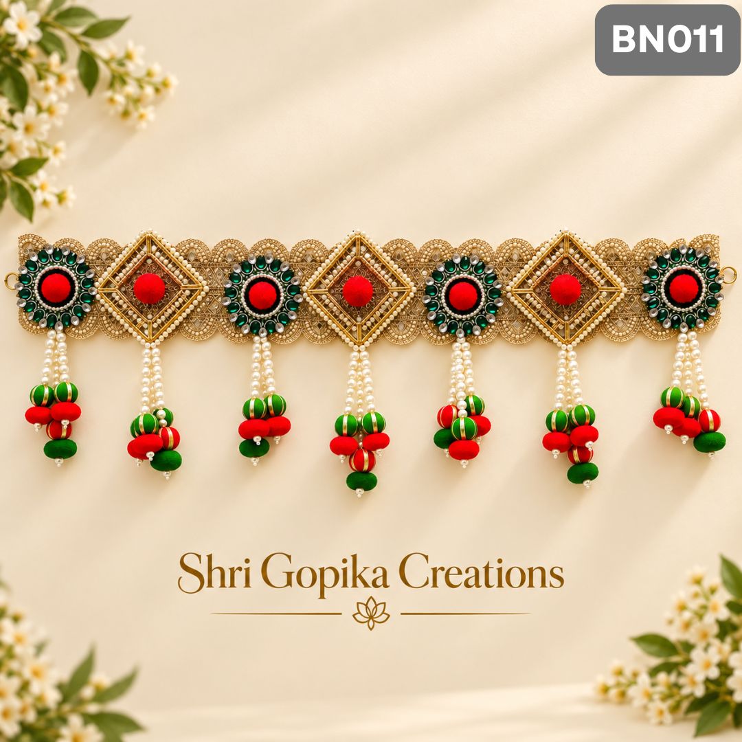 Pink Floral Designer Hanging Toran with Tassels | BN011