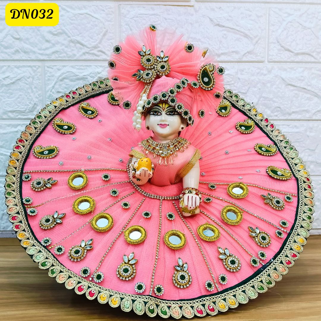 Onion Pink Laddu Gopal Poshak With Matching Pagdi | DN032