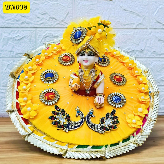 Yellow Laddu Gopal Poshak With Matching Pagdi | DN038