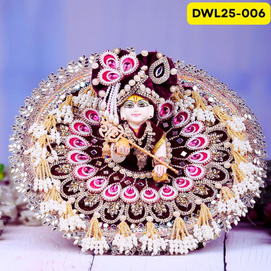 Dabka Work Hot Pink Laddu Gopal Poshak With Matching Pagdi | DWL25-007