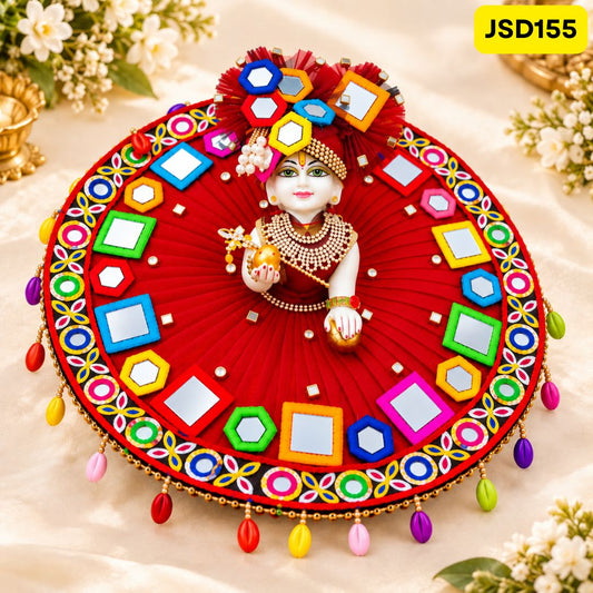 Garba Special Red Poshak for Laddu Gopal Ji with Matching Pagdi | JSD155a