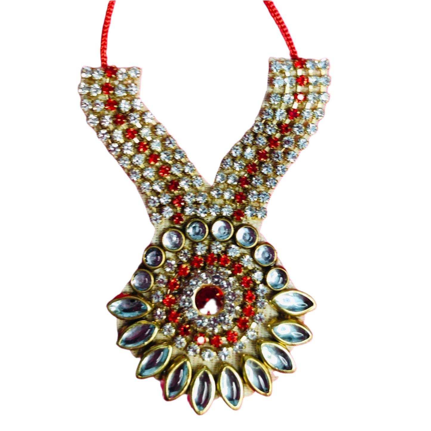 Laddu Gopal Necklace with Red and Crystal Detailing