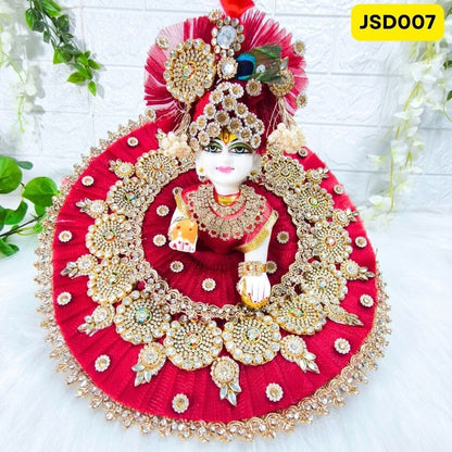 Janmashtami Special Marron Color Laddu Gopal Heavy Poshak with Matching Pagdi| Size- 5 number | JSD007