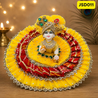 Yellow Laddu Gopal Ji Poshak with Matching Pagdi | JSD011