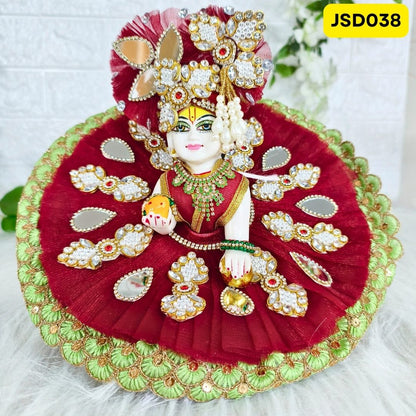 Janmashtami Special Laddu Gopal Poshak in red Color with Matching Pagdi| Size- 5 number | JSD038