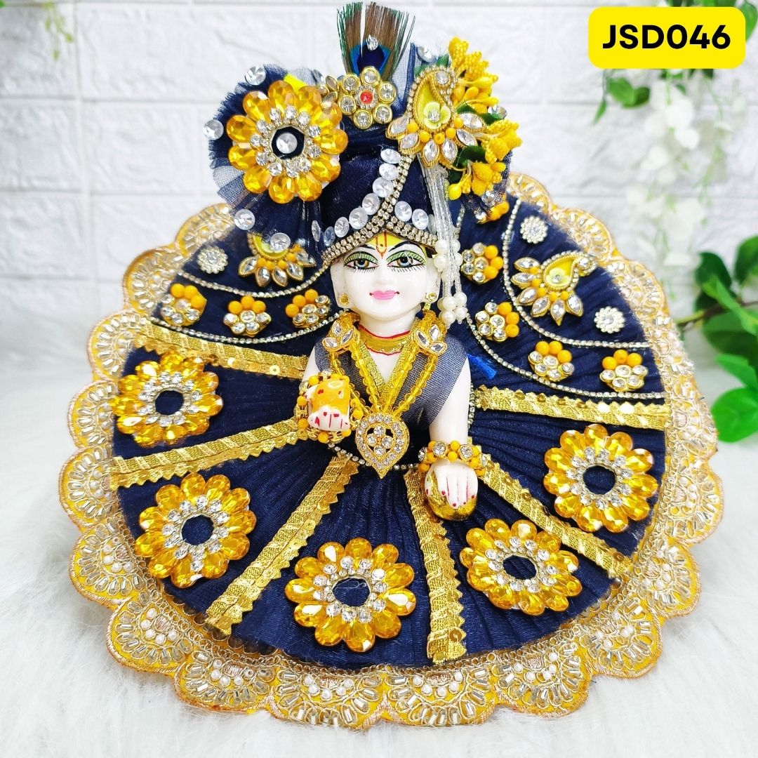 Janmashtami Special Laddu Gopal Heavy Poshak in Navy Blue Color with Matching Pagdi| Size- 4, 5 | JSD046