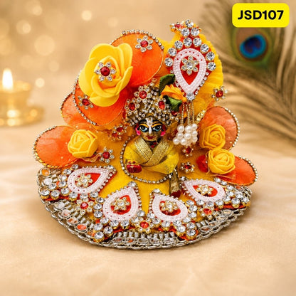 Yellow Laddu Gopal Ji Poshak with Matching Pagdi | JSD107