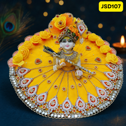 Yellow Laddu Gopal Ji Poshak with Matching Pagdi | JSD107