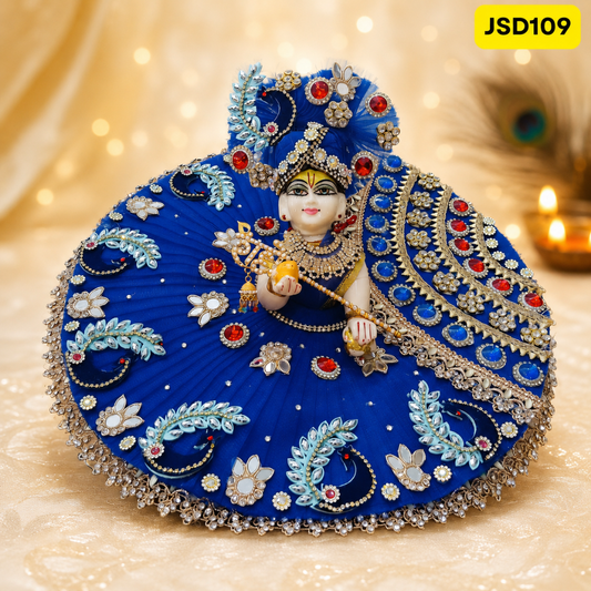 Royal-Blue Laddu Gopal Ji Poshak with Matching Pagdi | JSD109