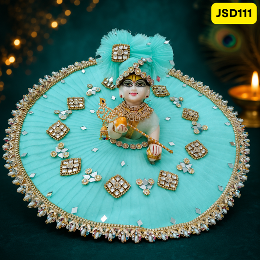Sea Green Laddu Gopal Ji Poshak with Matching Pagdi | JSD111