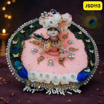 Pink Laddu Gopal Ji Poshak with Matching Pagdi | JSD113