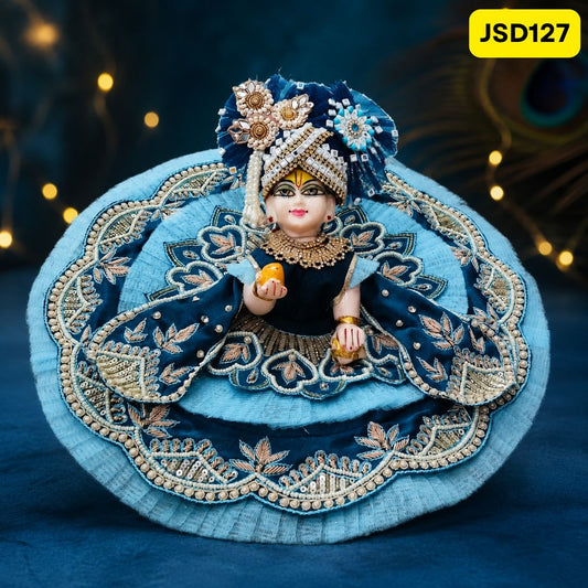 Blue Heavy Handwork Poshak for Laddu Gopal | JSD127
