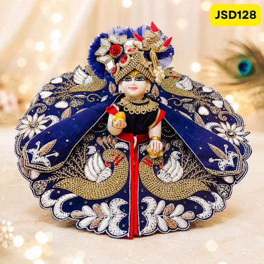 Purple Heavy Handwork Poshak for Laddu Gopal | JSD128
